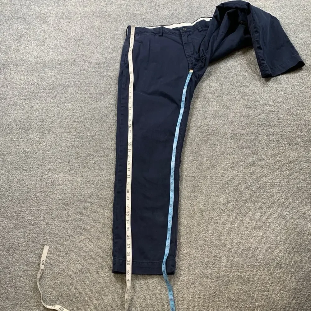 Vintage Polo Ralph Lauren Pants Mens 38 Navy Cotton Flat Front Work Travel Chino